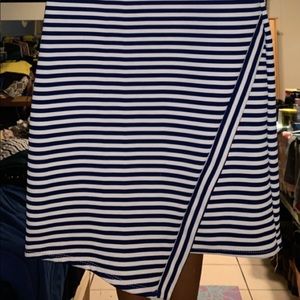Blue and White striped asymmetrical dress